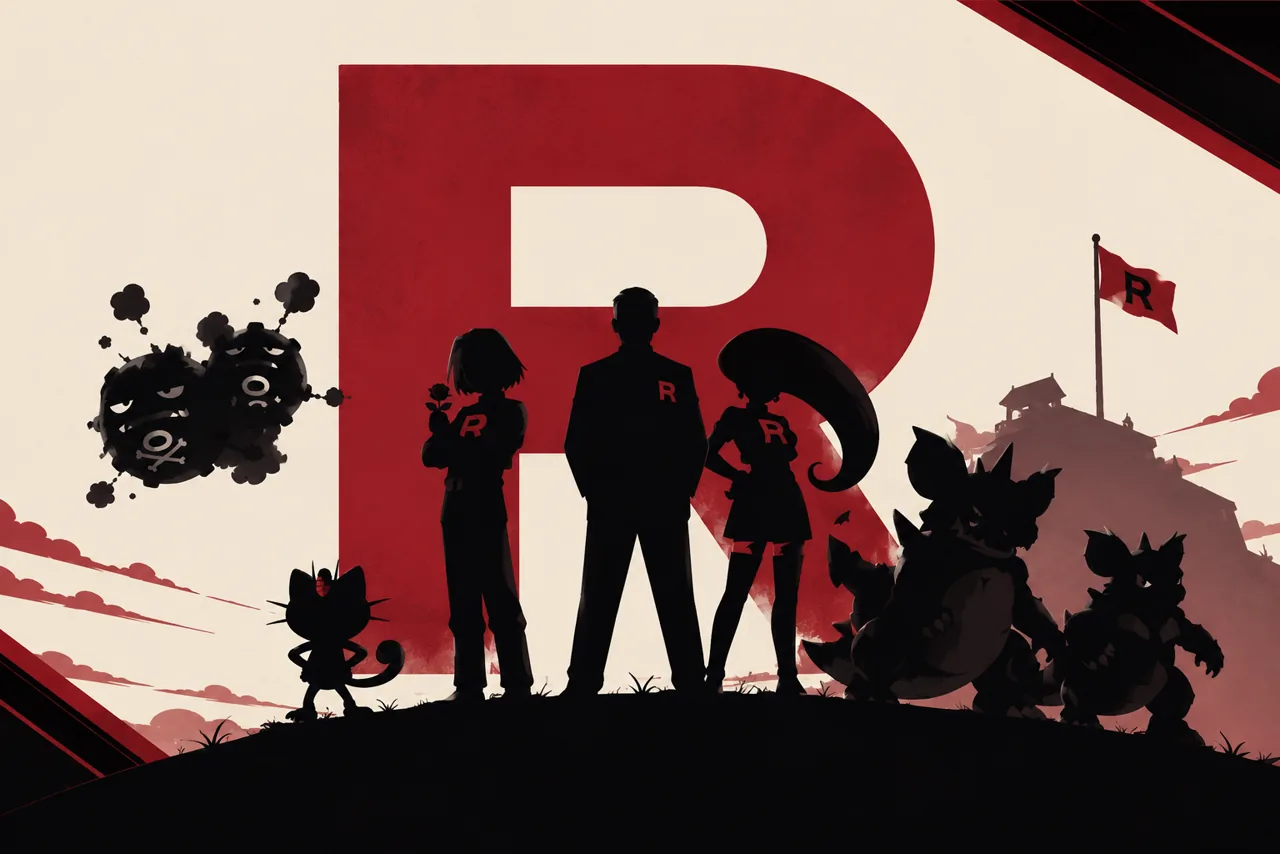 Recruitment poster: silhouetted agents and their Pokémon
